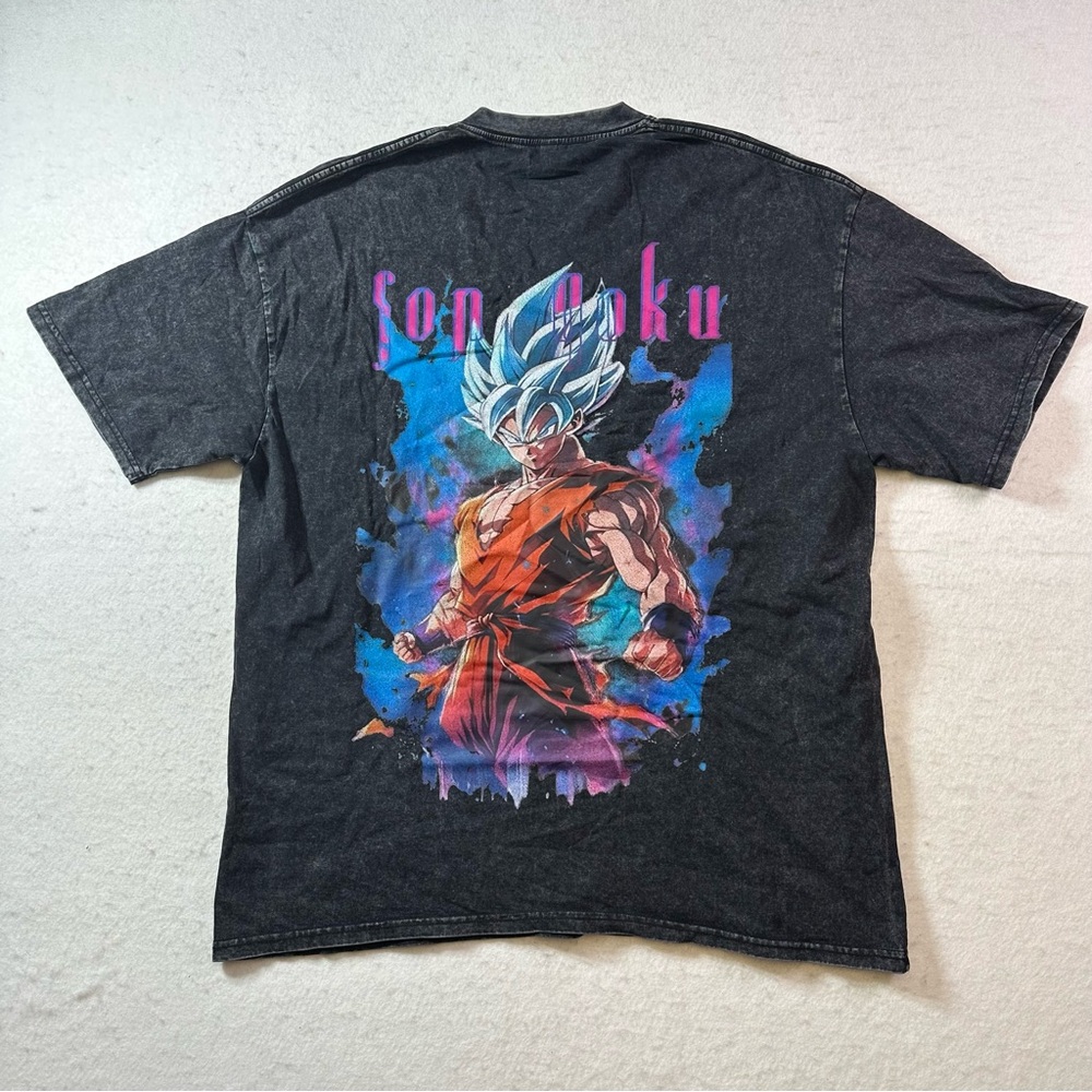Dragon Ball Z Son Goku Super Saiyan God Blue Graphic T-Shirt Anime Size XL Men